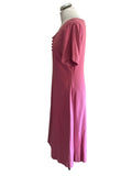 PRISCILLA LOWRY SILKS LONDON PINK PURE SILK SHORT SLEEVED A-LINE MIDI DRESS  SIZE 14