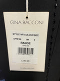 BRAND NEW GINA BACCONI BLACK BEAD TRIM CAPE OVERLAY SHIFT DRESS SIZE 8