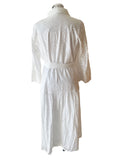 ZARA WHITE COTTON BROIDERIE ANGLAISE 3/4 SLEEVE FIT & FLARE MIDI DRESS SIZE XL UK 14/16