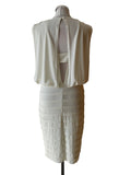 BRAND NEW KALEIDOSCOPE IVORY STRETCH JERSEY PEARL EMBELLISHED PENCIL DRESS SIZE 12