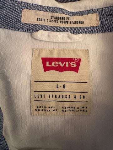 LEVI'S WHITE COTTON LONG SLEEVED CASUAL SHIRT SIZE L