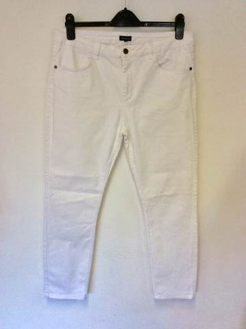 JAEGER WHITE ANKLE GRAZER JEANS SIZE 14