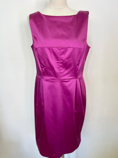 WHISTLES CERISE PINK SATIN SLEEVELESS SPECIAL OCCASION DRESS SIZE 16