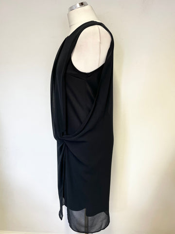 BRAND NEW VERA MODA BLACK SLEEVELESS CHIFFON OVERLAY SHIFT DRESS SIZE XS