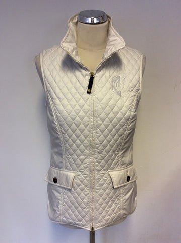 MUSTO WHITE ZIP UP GILET SIZE 10