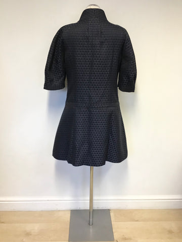 JESIRE BLACK & BLUE DESIGN SHORT SLEEVE OCCASION DRESS COAT SIZE 10