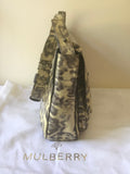 MULBERRY CREAM & GREY LEOPARD PRINT PATENT LEATHER BAYSWATER SHOULDER BAG