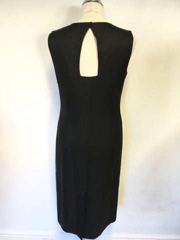 JACQUES VERT BLACK SLEEVELESS CUT OUT BACK MIDI LENGTH SHIFT DRESS SIZE 12
