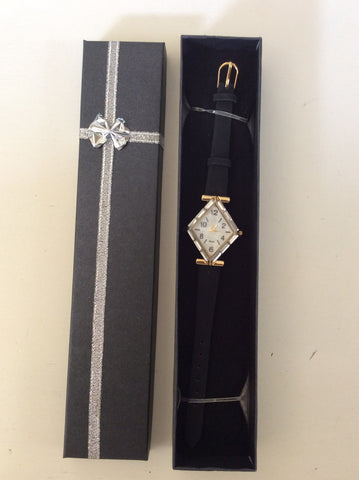 BRAND NEW MAC MIRRORED EDGE AND GOLD TRIM DRESS WATCH