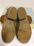 RADLEY OAKWOOD TAN SUEDE & LEATHER ANKLE BOOTS SIZE 6/39
