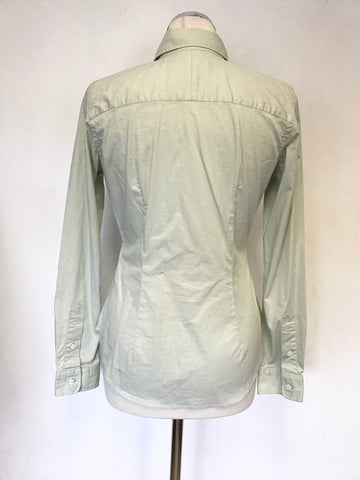 BURBERRY PALE GREEN COTTON LONG SLEEVE SHIRT SIZE S