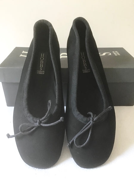 BRAND NEW IN BOX HOBBS BLACK SUEDE BALLET FLATS SIZE 4/37