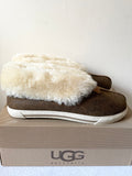 BRAND NEW IN BOX UGG LEXI BROWN SHEEPSKIN CUFFED INDOOR/ OUTDOOR SLIPPERS SIZE 7.5/40