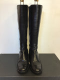 HOBBS JAMIE BLACK LEATHER KNEE LENGTH BOOTS SIZE 4.5/37.5