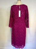BRAND NEW GINA BACCONI FUSCHIA PINK SEQUIN LACE SPECIAL OCCASION DRESS SIZE 18
