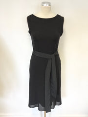 COAST BLACK LOW COWL BACK SLEEVELESS PENCIL DRESS SIZE 10