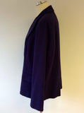 MARINA RINALDI PURPLE WOOL & ANGORA BLEND CLASSIC JACKET SIZE 25 UK 20