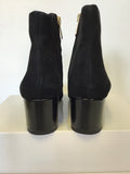 BRAND NEW SAM EDELMAN BLACK SUEDE ANKLE BOOTS SIZE 4/37