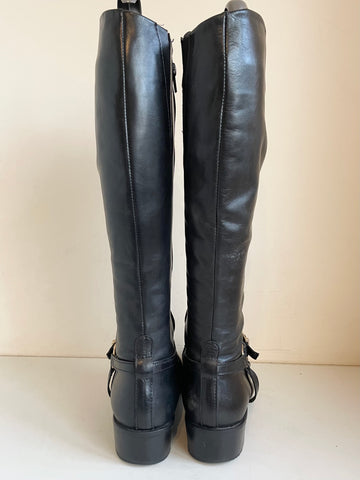 JONES THE BOOTMAKER BLACK LEATHER KNEE LENGTH RIDING BOOTS SIZE 6/39