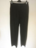 YOMANIS BLACK WOOL BLEND HIGH NECK JACKET & TROUSER SUIT SIZE 10