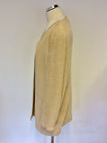 PERSONA BY MARINA RINALDI CREAM TEXTURED LONG JACKET SIZE 18