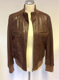 LAKELAND BROWN LEATHER ZIP UP JACKET SIZE 16