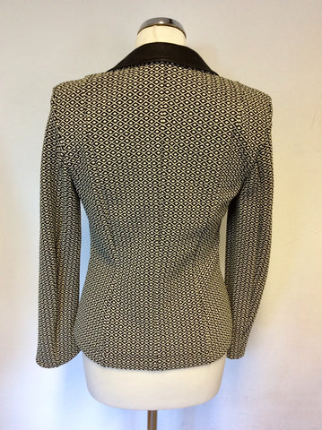 AIRFIELD BLACK & WHITE PRINT JACKETS & CAPRI PANT TROUSER SUIT SIZE 8