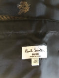 PAUL SMITH BLACK & GOLD SILK BLEND STRAPLESS WRAP ACROSS DRESS SIZE 40 UK 8