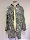 BRAND NEW JOSEPH RIBKOFF BLACK & WHITE PRINT REVERSIBLE LONG JACKET SIZE 18
