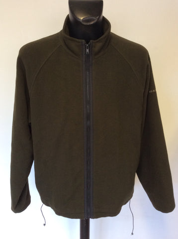 THOMAS BURBERRY DARK GREEN WOOL & CASHMERE ZIP UP JACKET SIZE XL