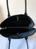 RALPH LAUREN BLACK LEATHER TOTE BAG