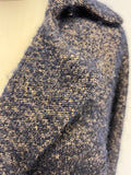 WHISTLES NAVY BLUE/ TAN MIX MOHAIR & ALPACA BLEND DOUBLE BREASTED OVERSIZE COAT SIZE 6