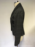 HOBBS GREY & PURPLE CHECK WOOL JACKET SIZE 10