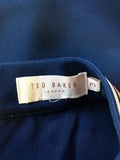 BRAND NEW TED BAKER TINK NAVY BLUE STRIPE BOW TRIM SLEEVELESS TOP SIZE 3 UK 14