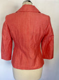 PRÉCIS PETITE CORAL/ ORANGE LINEN BLEND SPECIAL OCCASION JACKET SIZE 8