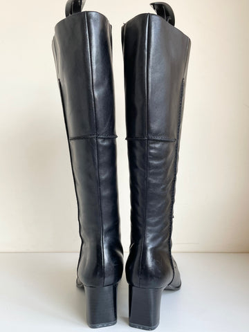 BRAND NEW SALLY O HARA BLACK LEATHER BOOTS  SIZE 4/37