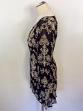 THE MASAI CLOTHING COMPANY BLACK & CREAM PRINT TOP SIZE S