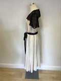 JACQUES VERT IVORY & BLACK SPOT SPECIAL OCCASION DRESS SIZE 20