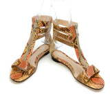 FENDI DORE NATURAL PYTHON LEATHER GLADIATOR SANDALS SIZE 5/38