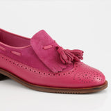 BRAND NEW SHES GOT SOUL FUSHIA PINK LEATHER LOAFERS SIZE 6.5/39.5