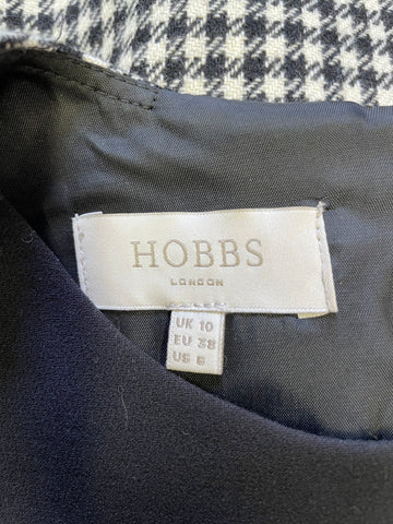 HOBBS BLACK & WHITE CHECK SHORT SLEEVED SHIFT DRESS SIZE 10