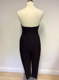 WHISTLES BLACK LOVEBIRD LACE PANEL STRAPLESS JUMPSUIT SIZE 8