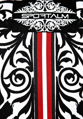 SPORTALM MADISON BLACK & WHITE PRINT SHORT SLEEVE POLO SHIRT SIZE 36 UK 8