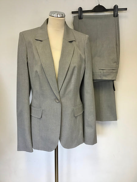 BRAND NEW LONG TALL SALLY LIGHT GREY JACKET & TROUSER SUIT SIZE 12