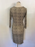 INWEAR BEIGE & BLACK STRETCH JERSEY DRAPE DRESS SIZE XS