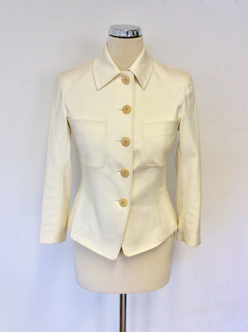 DONNA KARAN SIGNATURE WHITE JACKET & PENCIL SKIRT SUIT SIZE 8