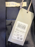 BRAND NEW REISS SUZY NAVY PLEATED WRAP PENCIL DRESS SIZE 10
