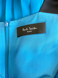 PAUL SMITH BLACK LABEL TURQUOISE BLUE SILK EMBROIDERED TOP MAXI DRESS SIZE 42 UK 10