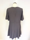 PHASE EIGHT GREY SHORT SLEEVED A LINE DRESS SIZE 12
