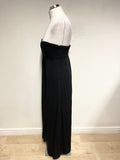 COAST BLACK STRAPLESS LONG EVENING DRESS SIZE 12